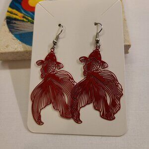 BEAUTIFUL METAL KOI EARRINGS